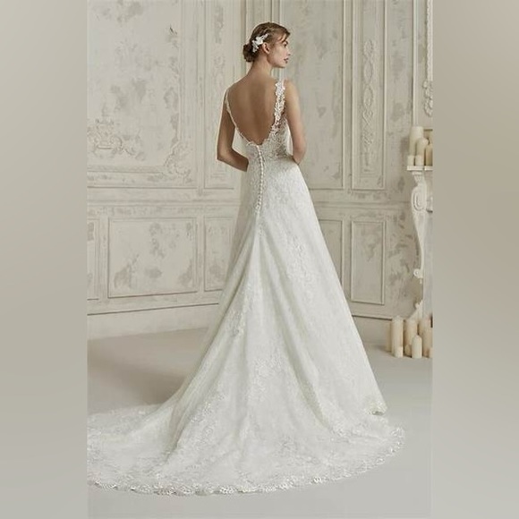 NEVER WORN 2019 Pronovias Malma Wedding Dress with Cathedral Veil Included - Picture 7 of 11